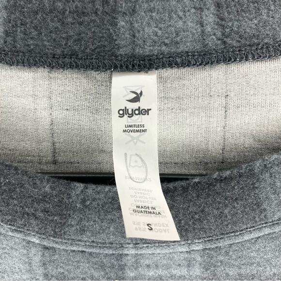 NWT GLYDER Lounge Long Sleeve Side Slit Plaid Shirt Top Small - Picture 5 of 6